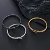 Bangle Trendy Charm Cuff Tie Knot Bracelets U Bangles For Women Gold Color 316L Stainless Steel Wire Thin Simple Jewelry
