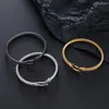 Bangle trendy charme manchet knoop knoop armbanden u armbanden voor vrouwen goud kleur 316L roestvrijstalen draad dunne eenvoudige sieraden