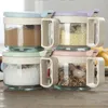 Dinnerware Sets Glass Seasoning Box Set Home-use Spices Condiment Storage Lucency Seasoner Cruets With Wheat Straw Base Kitchen Tools 1