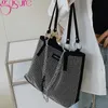 Shopping Bags Vintage Women Shoulder Bag Designers Luxury Rhinestones Handbag for Female Travel Large Capacity Shopper Totes Sac a Main 230304