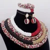 Collana di orecchini set grandi gioielli di lusso a 4 strati per le donne 2023 arrivo perline africane da sposa colorate da donna