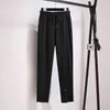 Pantaloni 2023 Donna Autunno Inverno Taglie forti Abbigliamento donna Sport per pantaloni larghi in cotone con cintura nera 7XL