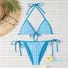 Sarı mavi tam harfli mayolar yastıklı push up kadın mayo bikini set açık plaj yüzme 01 tek parçalı mayo