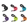 Dog Collars Pet Multicolor Circle Rope Nylon Leash Comfortable Foam Handle Lead Reflective Line Traction For Medium Large