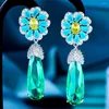 Boucles d'oreilles pendantes GODKI à la mode fleur goutte d'eau Boucle D'oreille pour les femmes fête de mariage Dubai bijoux de mariée Boucle D'oreille Femme cadeau