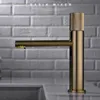 Bathroom Sink Faucets Basin Brush Gold/Black Brass Single Handle Faucet & Cold Water Mixer Taps Lavatory