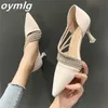 Temperament Stiletto High Heels Women's Summer New Rhinestone Pointed Shoes Trendy Fashion Ladies Hollow 230304