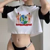 T-shirts femme Suriname 90s Gothic Streetwear Crop Top Girl 2000s Fairycore Vintage Aesthetic Clothes