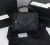 2023 New 5A Women Bag Luxury Handbag Shoulder Bag Brand LOULOU Y-Shaped Designer Seam Leather Ladies Metal Chain Black Clamshell Messenger Chain Bags lambskin