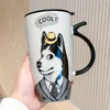 580ML Cute Dogs Cats Fun Coffee Mug Ceramic Cup Women Men for Hot Cocoa Chocolate Work Christmas Halloween Boyfriend Girlfriend Unique Gift