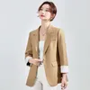 Damenanzüge Mode Single Button Orange Blazer Frauen 2023 Frühling Temerament Casual Langarm Slim Jacke Büro Damen Arbeitsmantel