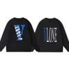 メンズパーカー VLONE セーターメンズ春 2023 新しいカップルレジャー長袖ラウンドネックブラックトップスポーツセーター女性