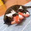 Cat Toys Interactive Lobster Toy USB Soft Flocking Kitten Catch Training för inomhus flexibel Spela räkor