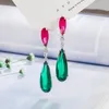 Boucles d'oreilles en peluche 925 Silver Silver Green Emerald Elerald Oreing For Women Aros Mujer Oreja Origin Bijoux de pierres précieuses Orecchini Bizuteria