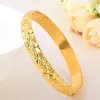 Bangle Wedding Yellow Gold Filled Classic Womens Armband Openable Carved Star Trendy Accessories Diameter 6cm