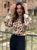 Damesblouses Shirts dames satijnen blouse met lange mouwen zebraprint shirts vintage kantoor dames tops femme chandails fashion blusa de mujer Chandails 230308