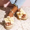 Sandalen Frauen Sandalen Süße Bowknot Plattform Sandalen 2020 Sommer Schuhe Frau Zwängt Heels Alias Mujer Peep Toe Flache Hausschuhe Frauen Z0306