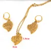 Ketting oorbellen klein voor vrouwen Dubai 24k gouden hart hanger Ethiopian Love African Wedding Bridal Gift