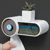 Toilet Paper Holders Rack Bathroom Tissue Box Wall Mounted Roll Dispenser Plastic Free Punching Storage 230308