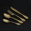 Ensembles de vaisselle Jaswehome 4pcs / Set Black Gold Cutlery Set 304 SLACE VOIGNEMENTS ACIER INOXDUBLE