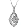 925 Silver Fit Pandora Halsband Hänge hjärta kvinnor mode smycken Änglavingar Klassiska spets Geometriska linjer