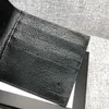 Högkvalitativ mäns plånbokskåpsmaterial Designer Purse Slim Fold Plånböcker Korthållare äkta läderkreditmynt med originallåda