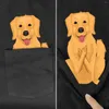 Męskie koszule husky w kieszeni miłośnicy psów czarne bawełniane mężczyzn Made USA Cartoon unisex 2023 Summer Fashion Tshirt