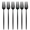 Dinnerware Sets 6Pcs Gold Stainless Steel Dessert Fork Set Colourful Tableware Flatware Long Handle Mirror Cutlery Kitchen Accessories