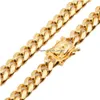 Chains 8Mm/10Mm/12Mm/14Mm/16Mm Miami Cuban Link Stainless Steel Mens 14K Gold High Polished Punk Curb Hip Hop Necklaces Drop Dhgarden Dh6Mj