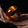 Cluster Rings Real Tiger Eye Stone Ring Natural Jewelry Yellow Gold For Women Men Nickles Womencluster