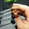 Smoking Pipes Colored single-wheel skull glass smoke set Wholesale Glass Water Pipes Tobacco Accessories Glass Ash Catcher