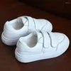 Athletic Shoes Children's 2023 Autumn Boy's White Leather Breattable Casual Korean Fashion Girls Single Boys Sneakers