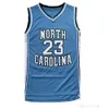 North Carolina Men Tar Heels 23 Michael Jersey UNC College maglie da basket cucite Indossare maglie Camicia nera bianca blu