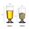 Verres à vin 2 pièces tasse en verre Transparent Vintage tulipes gobelet Cocktail maison lait jus Bar fête whisky court 300ml