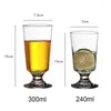 Wine Glasses 2Pcs Transparent Glass Cup Vintage Tulips Goblet Cocktail Home Milk Juice Bar Party Whiskey Short 300ml