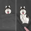 メンズTシャツポケットシャツのハスキー犬愛好家ブラックコットンメンズアメリカ漫画ユニセックス2023サマーファッションTシャツを作った