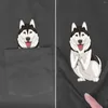 Męskie koszule husky w kieszeni miłośnicy psów czarne bawełniane mężczyzn Made USA Cartoon unisex 2023 Summer Fashion Tshirt