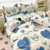 Set di biancheria da letto Simpatico coniglio Set di biancheria da letto per ragazzi Ragazze Single Double Size Biancheria da letto Copripiumino Federa Senza imbottitura Bambini Tessili per la casa per adulti 230308