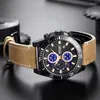 Zegarek 2023 Megir marka moda swobodni mężczyźni chronografy zegarki skórzany luksusowy sport kwarcowy zegarek męski zegar Masculino