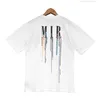 Erkek Tişörtler Renkli Mektup Baskı Markası Erkekler Kısa Kollu T-Shirt Tasarımcı Kıyafetleri Tee Sesli Homme Spring O-Neck Tshirtllyj