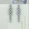 Dangle Earrings Cubic Zircon CZ Wedding Leaves Earring For Bridal Women Girl Prom Jewelry With 925 Silver Pin CE10704