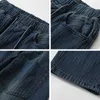 Heren jeans 2022 herfst gloednieuwe heren recht losse high street jeans Koreaanse versie hiphop trend mode elastische taille gestreepte jeans z0301