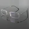 Solglasögonramar Vazrobe (3G) Titan Rimless Glass Rame Män Kvinnor Optiska klara lins Mannens receptbelagda glasögon glasögon