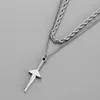 Chains Fashion Double Stainless Steel Necklace For Men's Dagger Twist Chain Cold Wind Simple Clavicle Gifts Wholesale