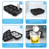 Glassverktyg Silikon Ice Cube -brickor Rund Ice Cube Mold sfärer Ice Ball Maker (6 Round Ice Ball Black) Z0308