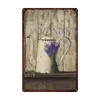 Rétro fleurs art décor métal étain signe rétro plaques rose pivoine lavande art plaque vintage affiche jardin salle maison mur personnalisé décor cadeau taille 30 x 20 cm w02