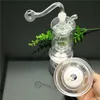 Caneton classique Séparateur à deux étages Filtration muette en verre Bouteille de tabac à eau Grand tuyau de brûleur à mazout en verre Pyrex Plates-formes pétrolières épaisses verre wat