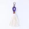 Keychains Handmade Seed Beads Wrapped Macrame Long Tassel Key Chains For Women Bag Pendant Drops Rings Daily Gift