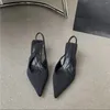 Sandals Fashion High Heels Slingback Pumps Pointed Toe Slip On Mules Ladies Elegant Shallow Party Dress Shoes For Women