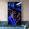 3 pôsteres de macaco legal graffiti arte de rua pintura em tela sala de estar decoração de casa impressão pôsteres decoração de parede